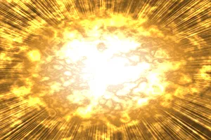 Explosion with fire and rays