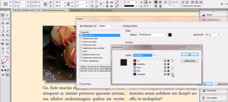 Add effects to objects in InDesign