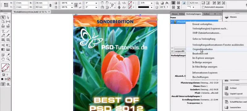 Placing files in InDesign