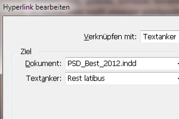 Textanker und Hyperlinks in InDesign