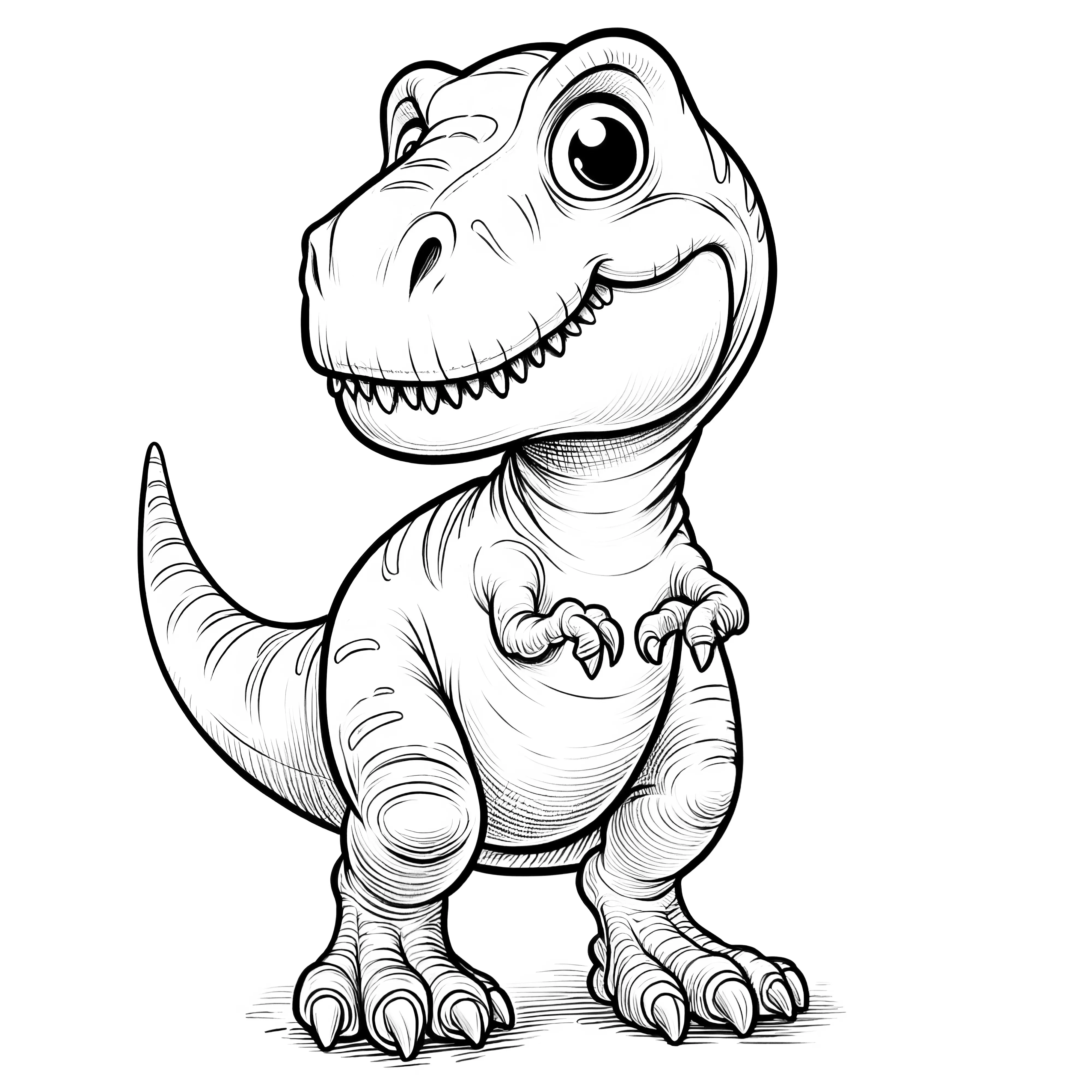 Funny Tyrannosaurus Rex in comic style to color