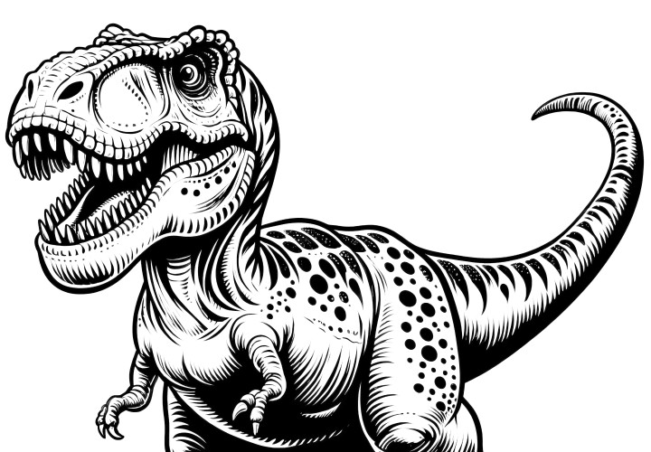 En tegning af en Tyrannosaurus Rex til gratis download.