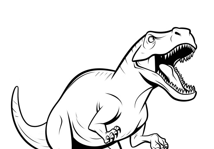 Free coloring picture: T-rex with natural background