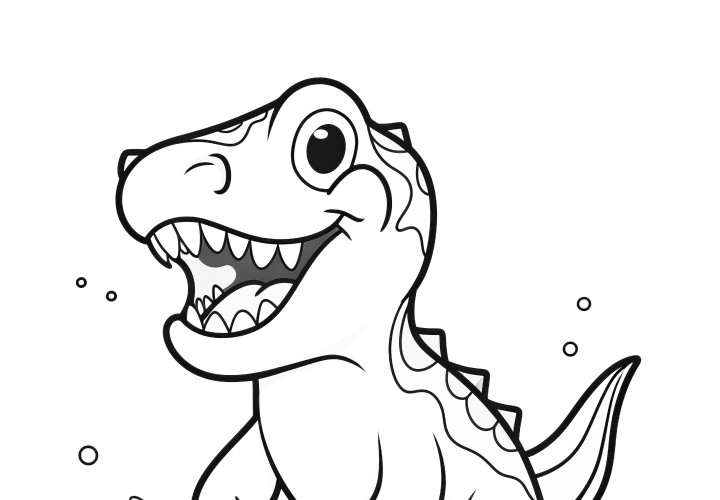 Picture to color & print: T-rex in the water