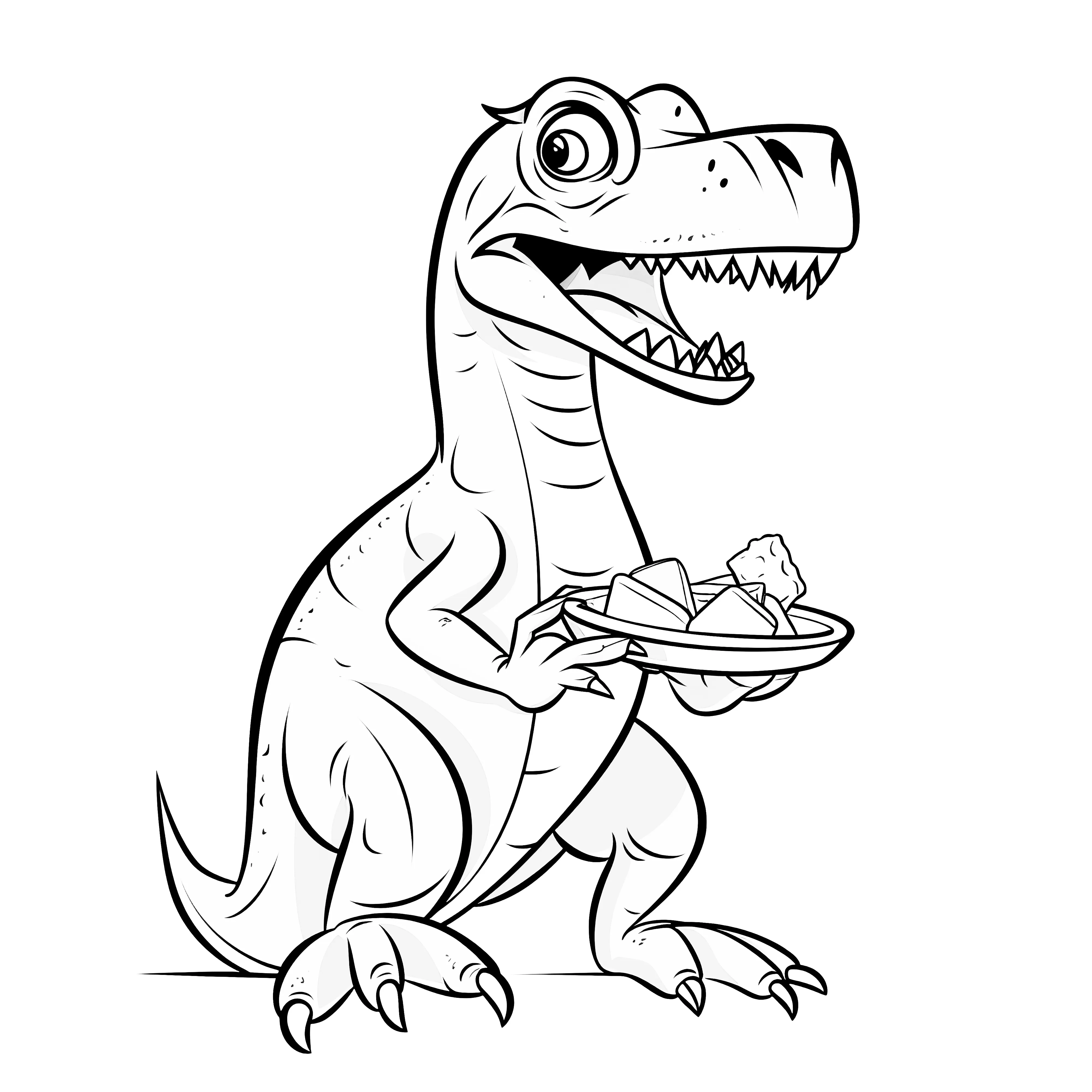 Dinosaurs with plates to color