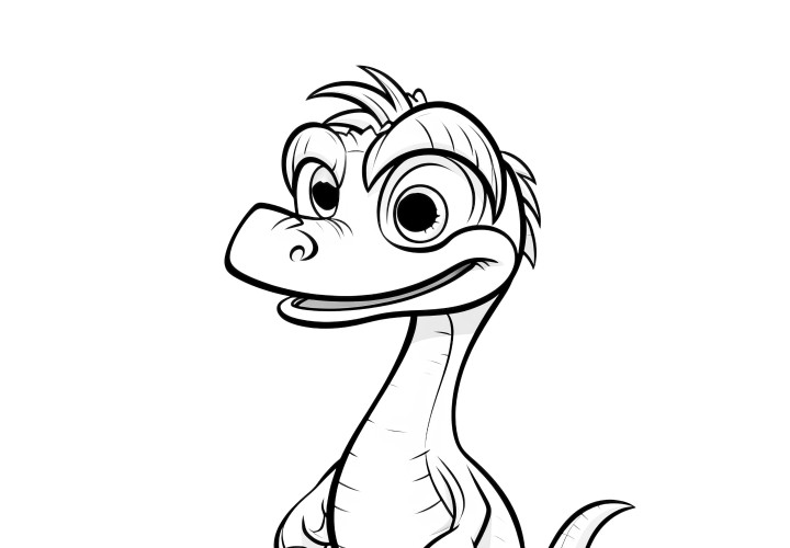 Cartoon Velociraptor (free coloring page)