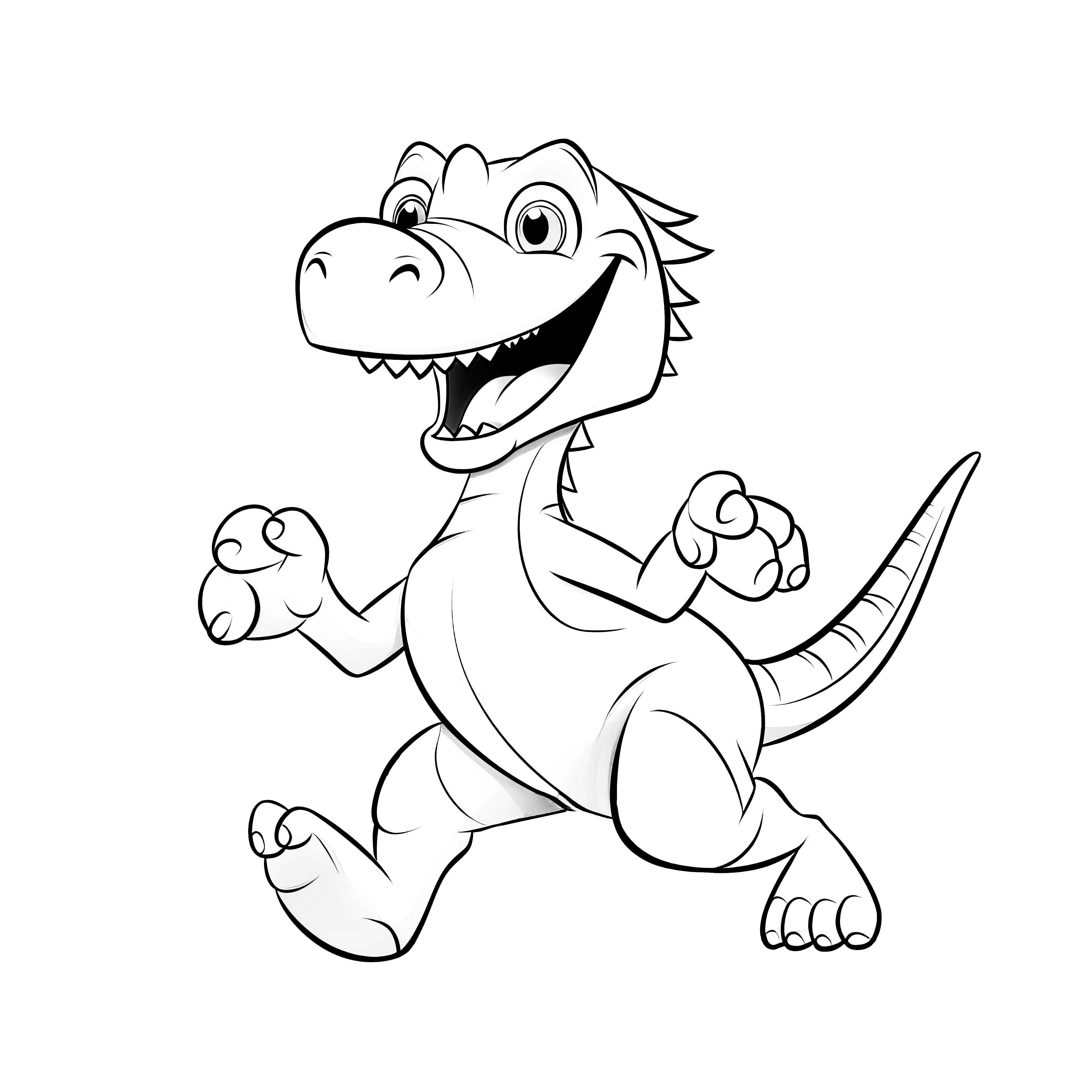 Imagen para colorear: dinosaurio bailando sin fondo