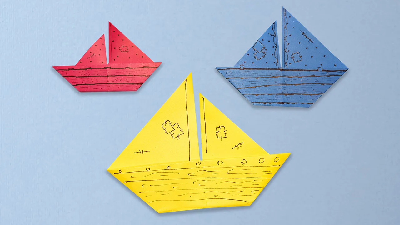 Origami Segelboot: Faltanleitung mit Video und Bildern. Schritt 4