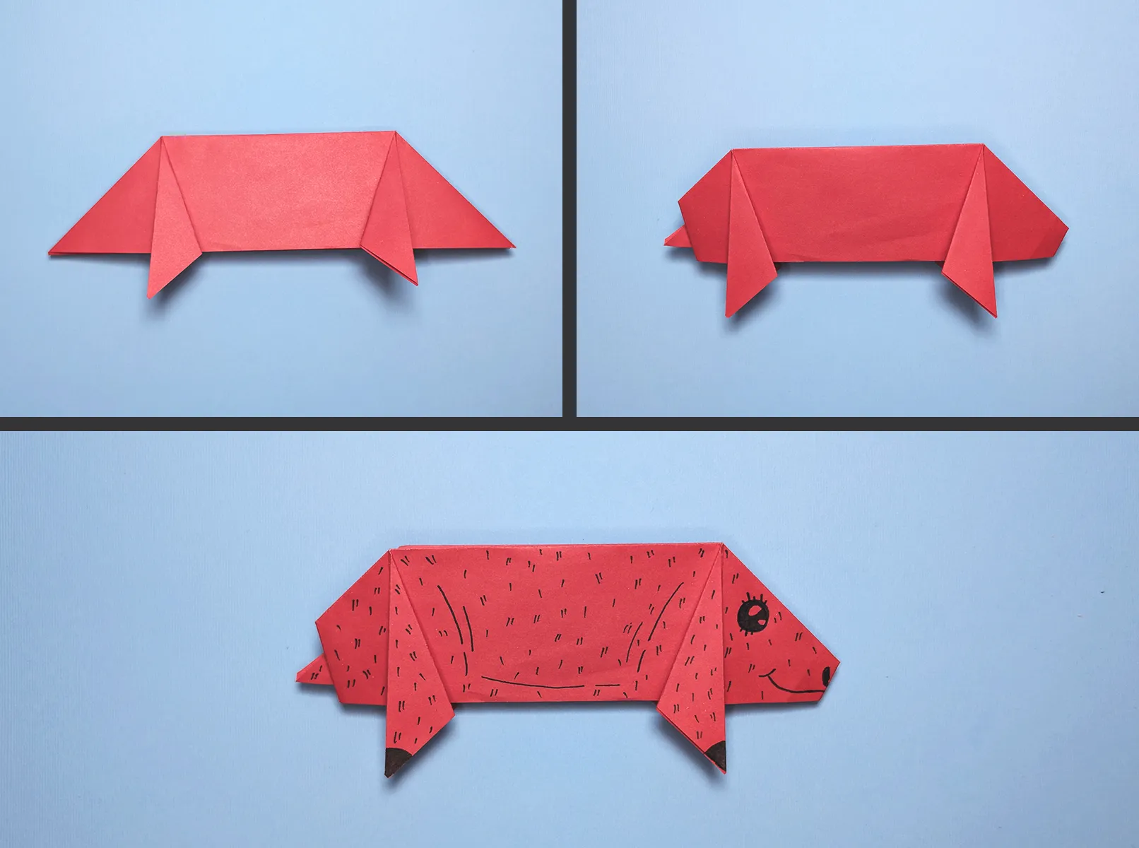 Origami porc: Pasul 3