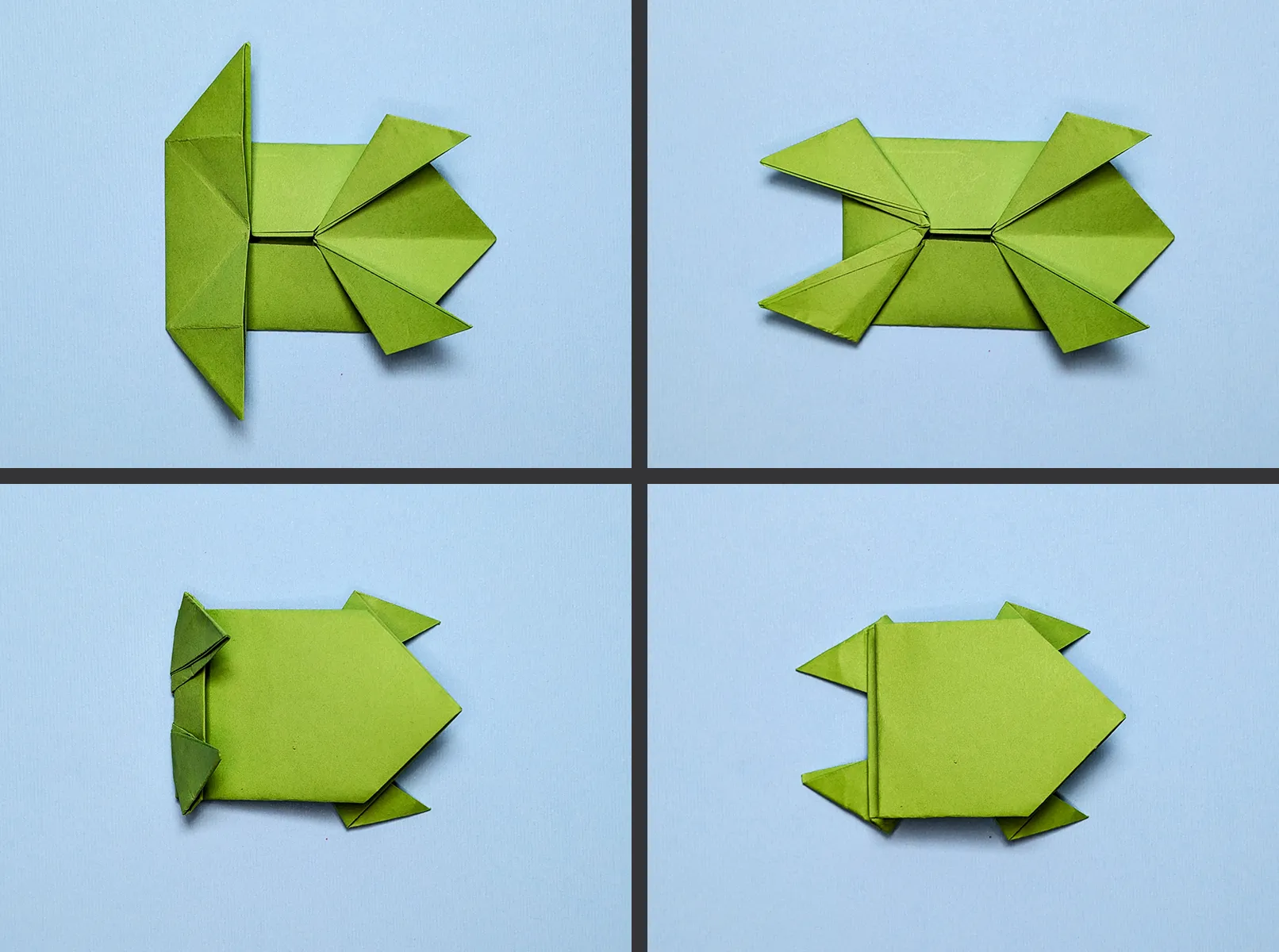 Rana origami saltellante: Guida passo dopo passo con foto e descrizione. Immagine 4. 