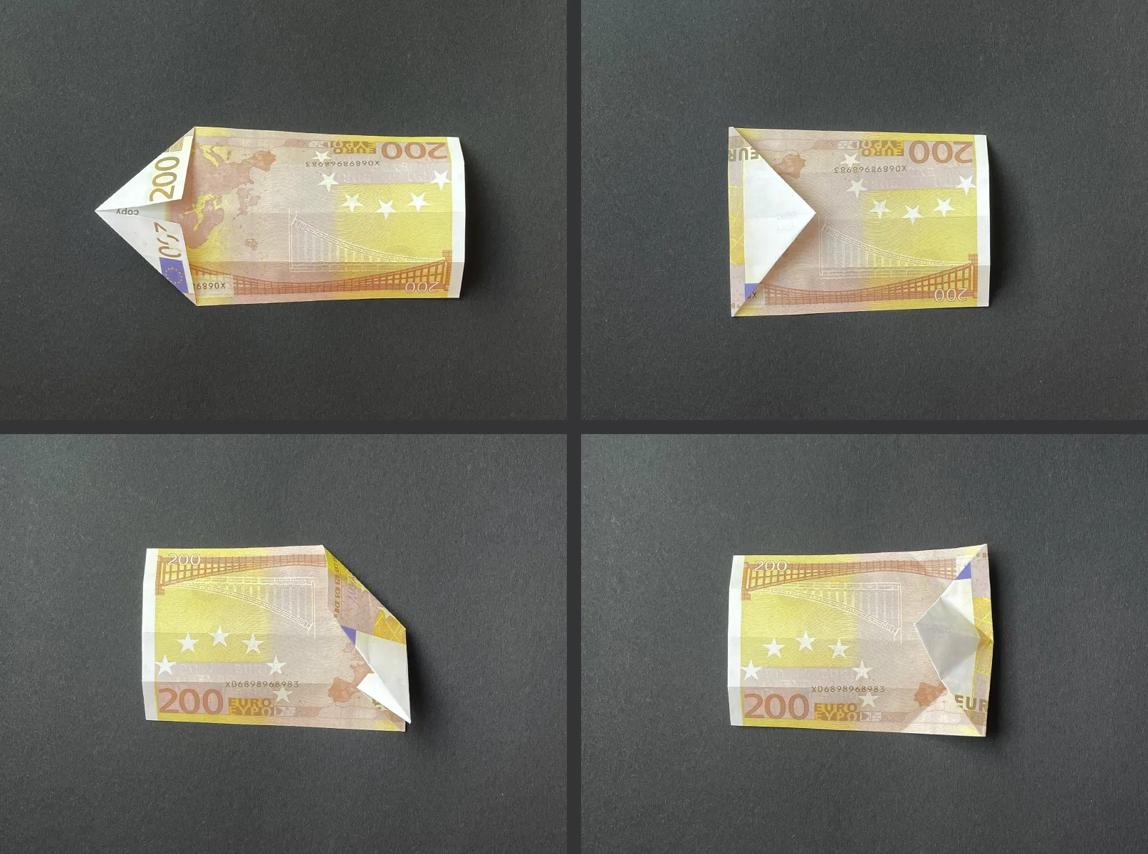 Krekls ar kaklasaiti, kas izgatavots no banknotēm: 2. solis