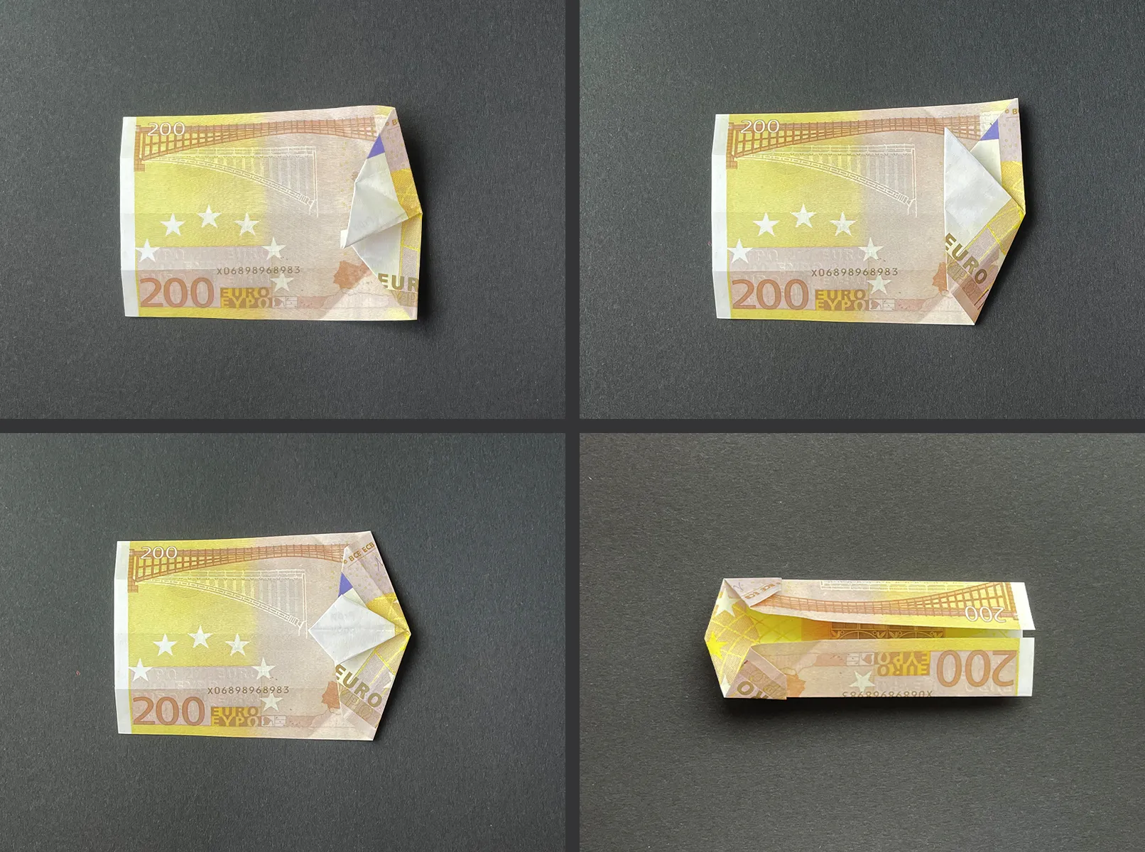 Krekls ar kaklasaiti, kas izgatavots no banknotēm: 3. solis