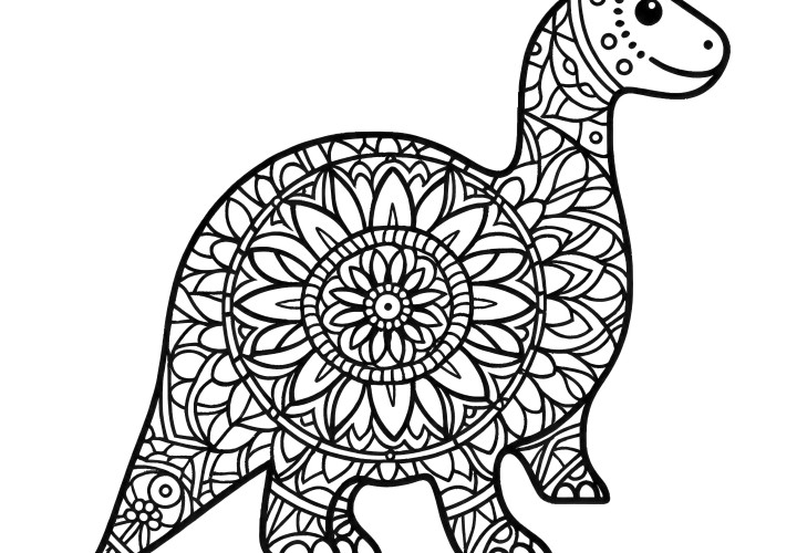 Mandala des dinosaures: Facile à colorier (Gratuit)