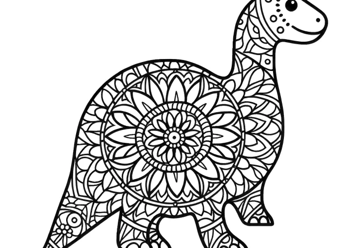 Dinosaurí mandala: Jednoduché k vybarvení (Zdarma)