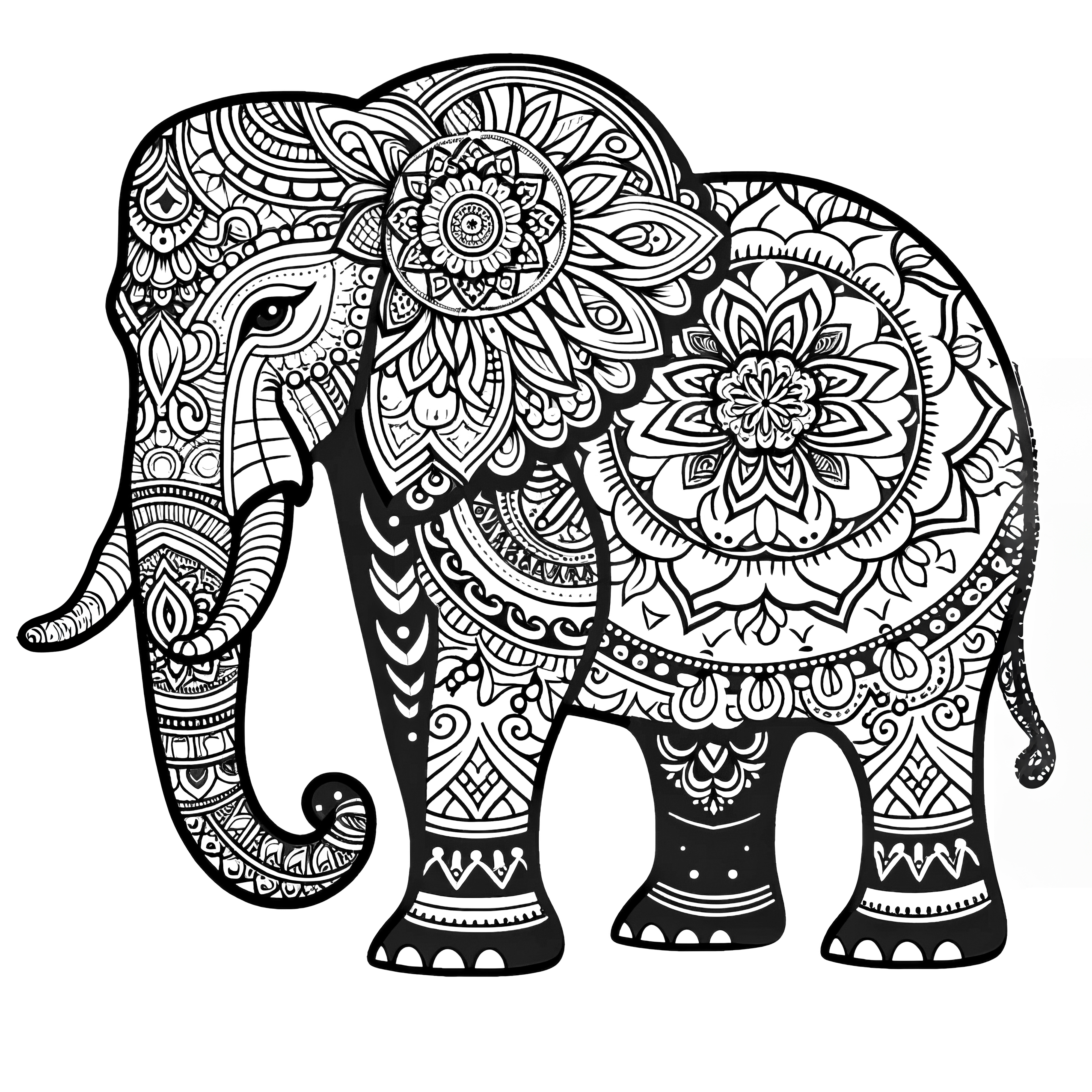 Elefant Mandala å fargelegge