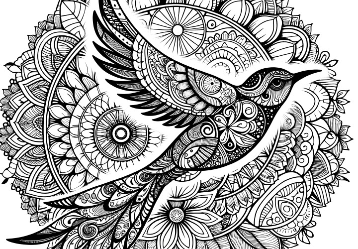 Mandala d'oiseaux exotiques : Gratuit à colorier