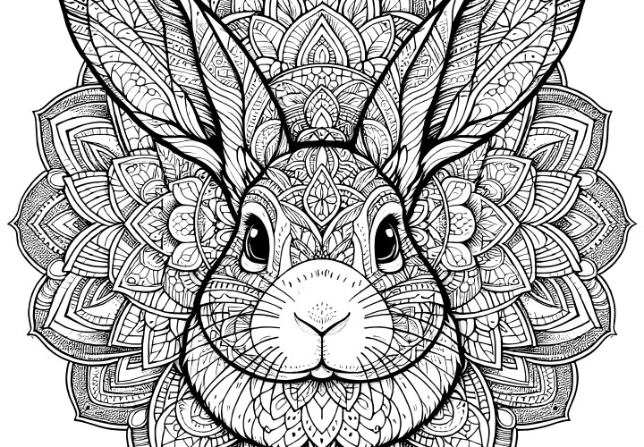 Mandala spirituel de lapin sauvage : Imprimez-le et oubliez le stress quotidien