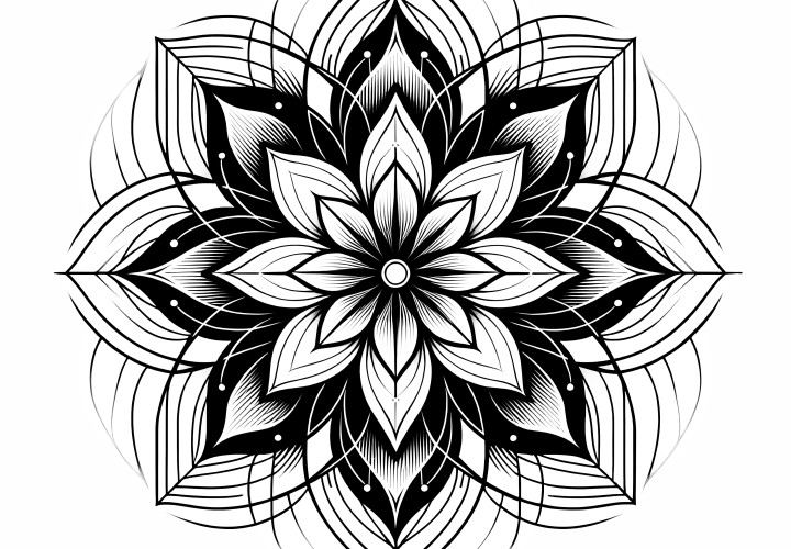 Mandala floral enchanté : modèle de coloriage simple de la nature (Gratuit)