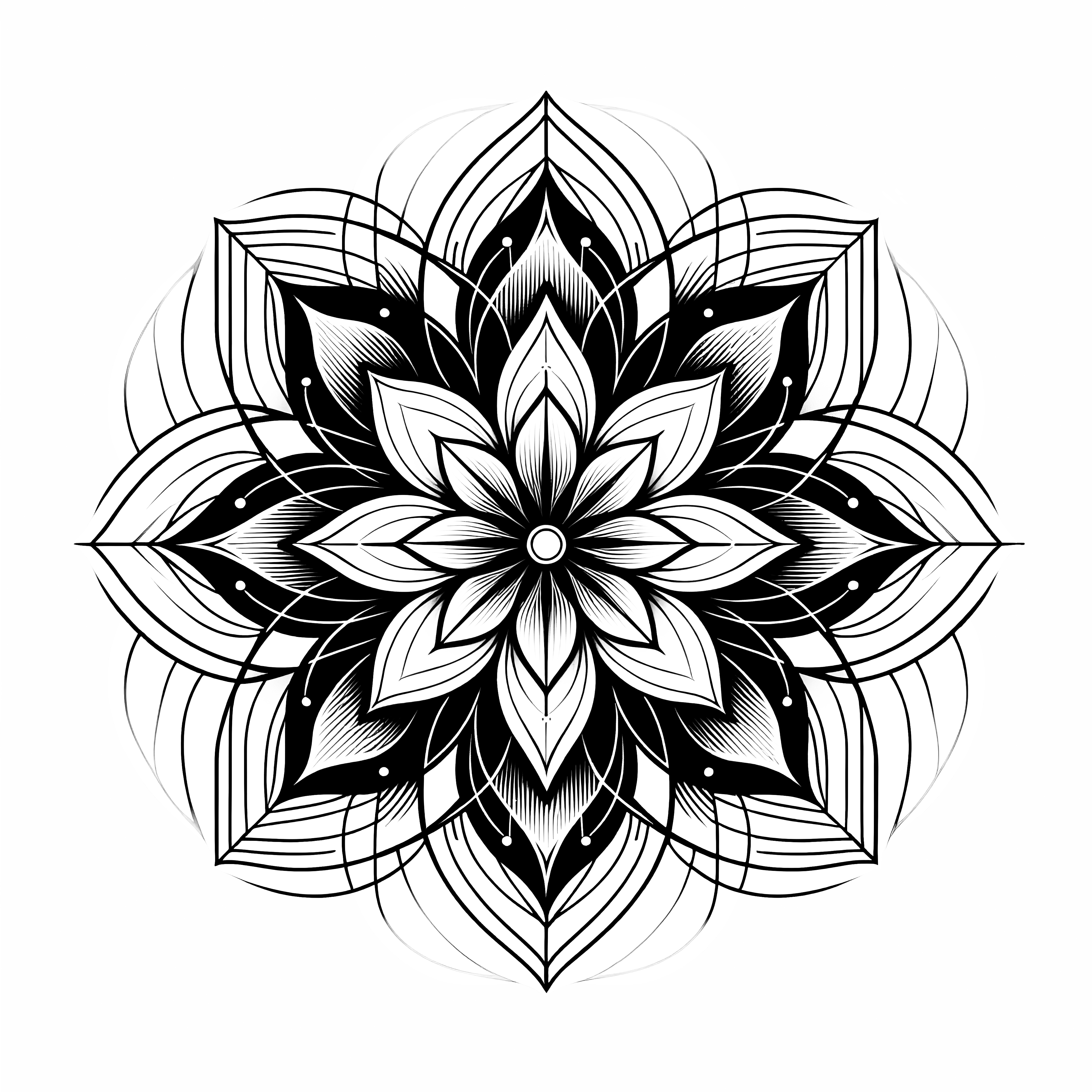 Mandala de fleurs enchanteur : Modèle de dessin simple de la nature (Gratuit)