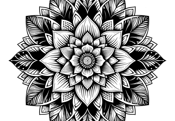 Floral Blooms Mandala: Free Coloring Page for Your Imagination