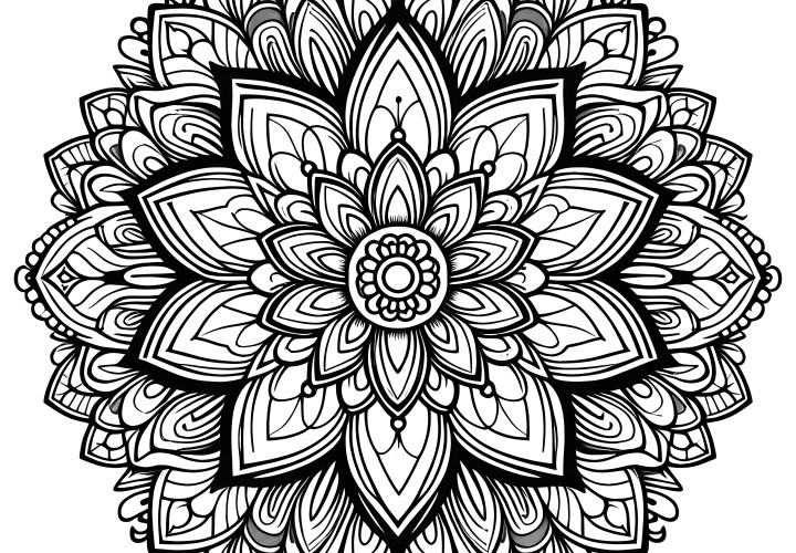 Detailed flower mandala: For creative relaxation (Free)