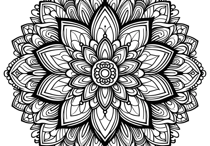 Detailed flower mandala: For creative relaxation (Free)