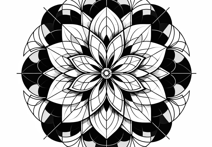 Blomster-Mandala: Kunstferdig mønster å fargelegge (Gratis)