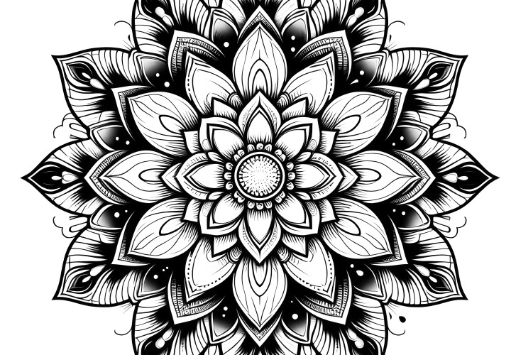 Mandala floral harmonieux : Symétrie florale en couches (image à télécharger)