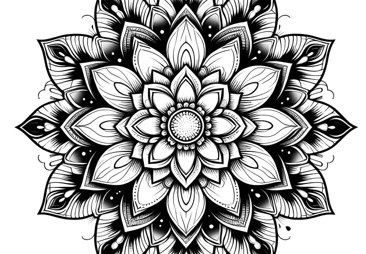 Harmonious flower mandala: Layered floral symmetry (image for download)