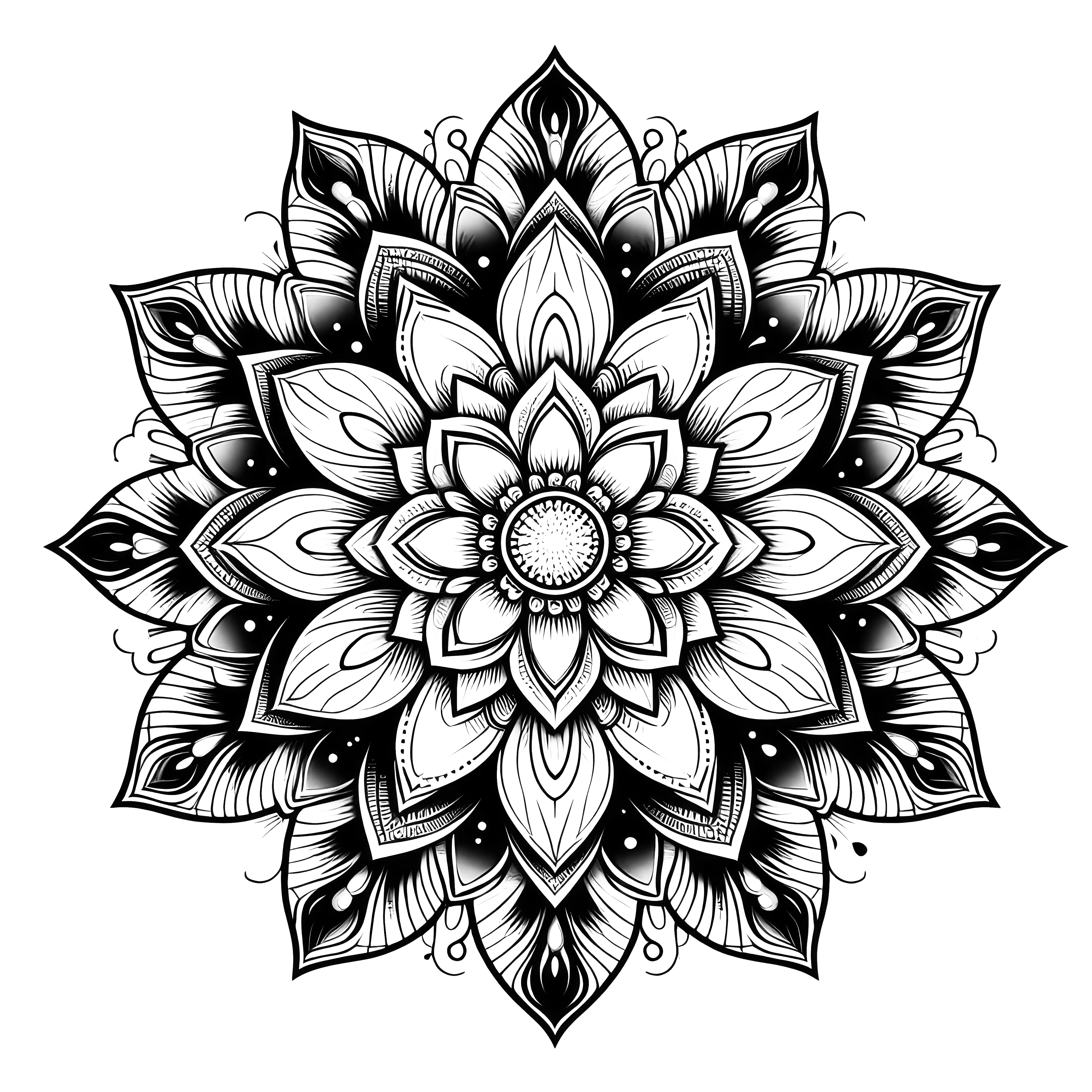 Harmonisk blomstrende mandala: Lagvis floral symmetri (Bilde til nedlasting)