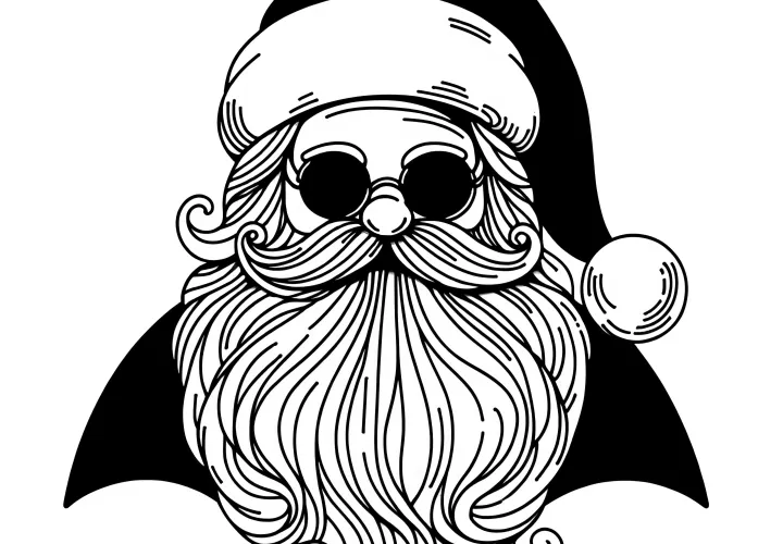 Cool Santa Claus with sunglasses to color