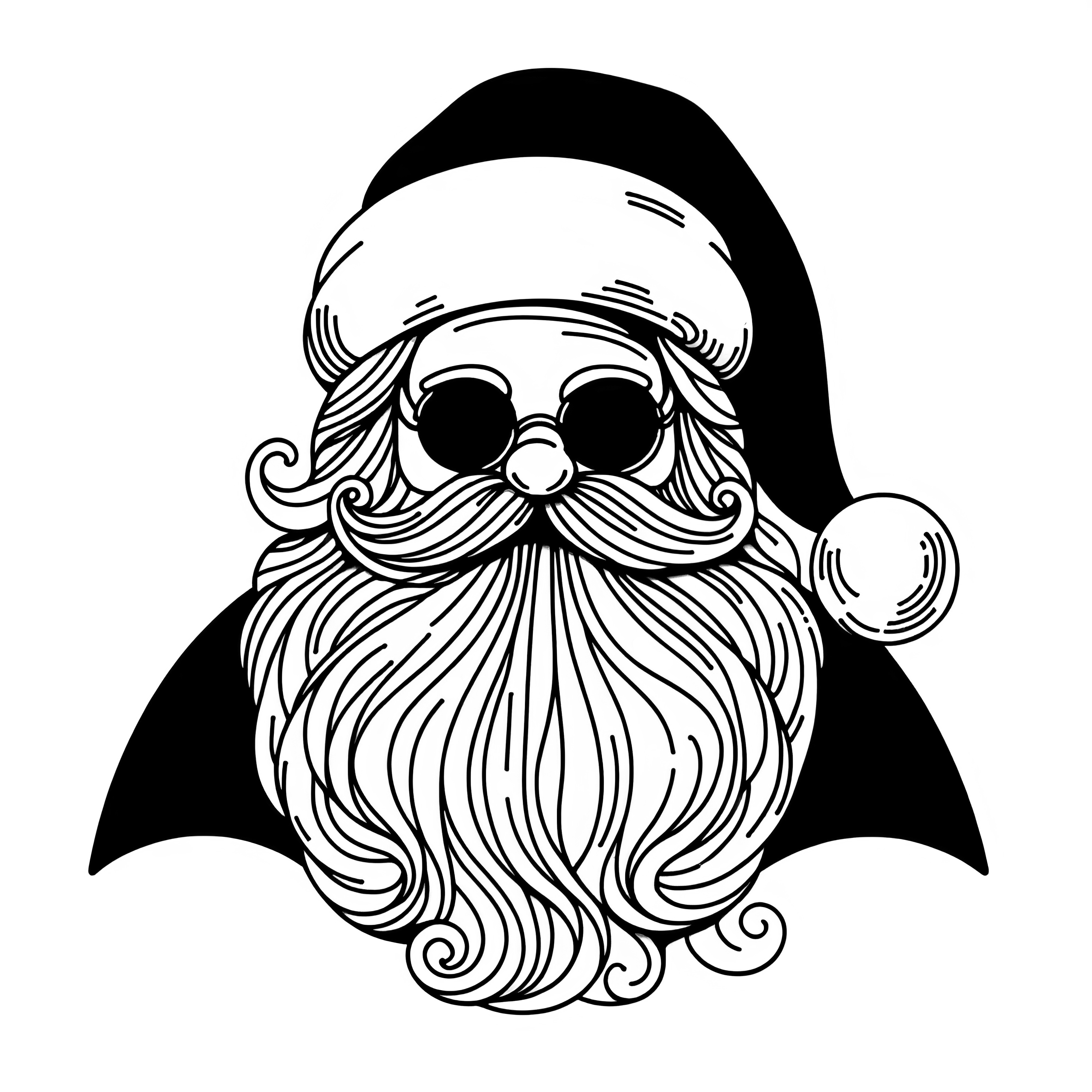 Cool Santa Claus with sunglasses to color