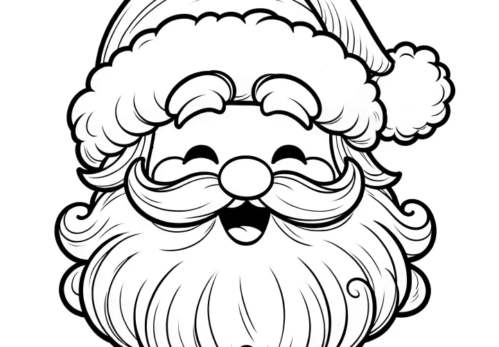 Santa Claus face for printing & coloring