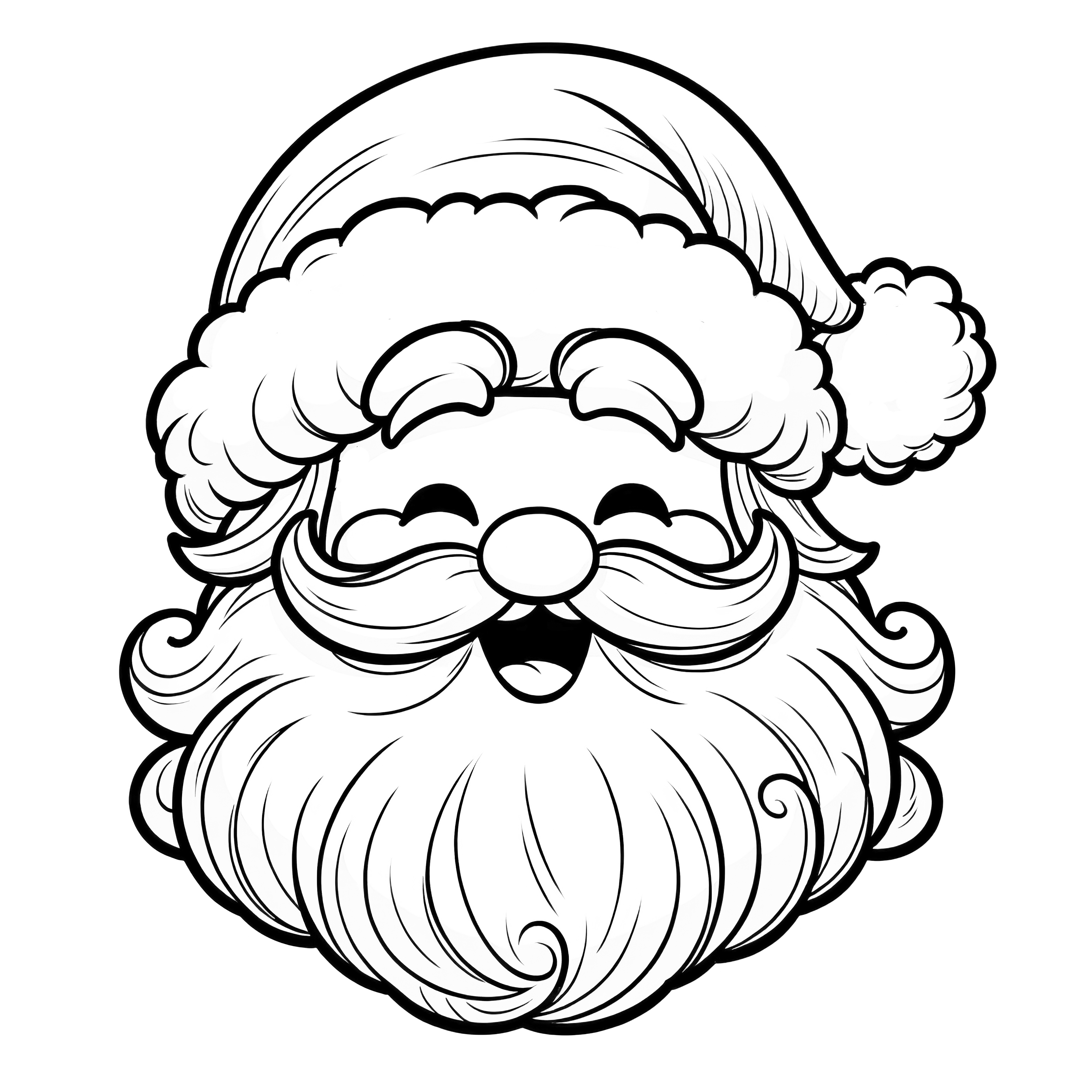 Santa Claus face for printing and coloring