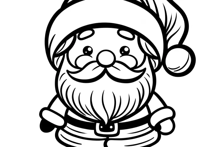 Père Noël simple à colorier (gratuit)