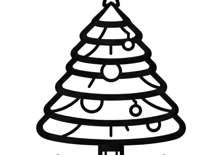 Christmas tree: simple coloring picture