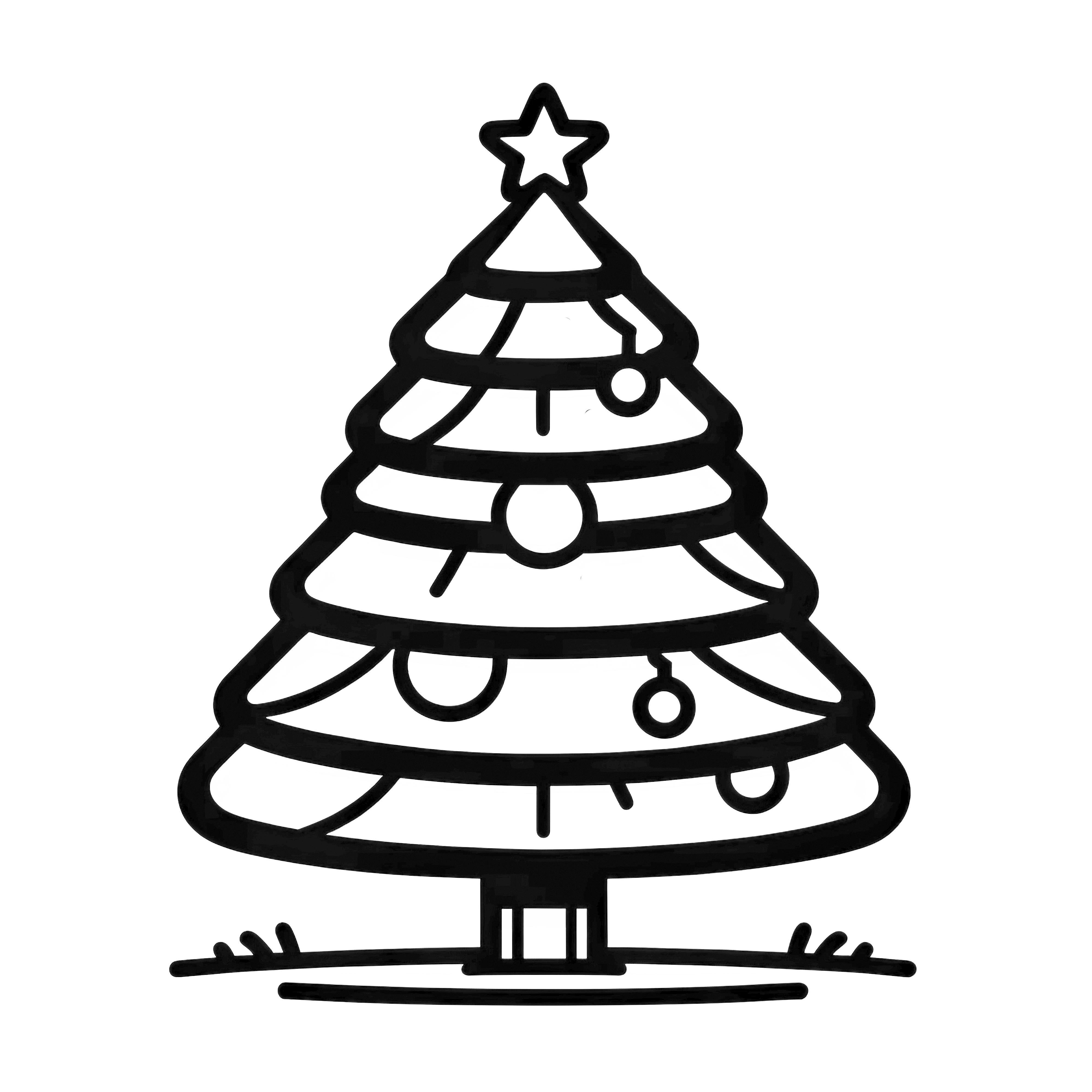 Christmas tree: simple coloring picture