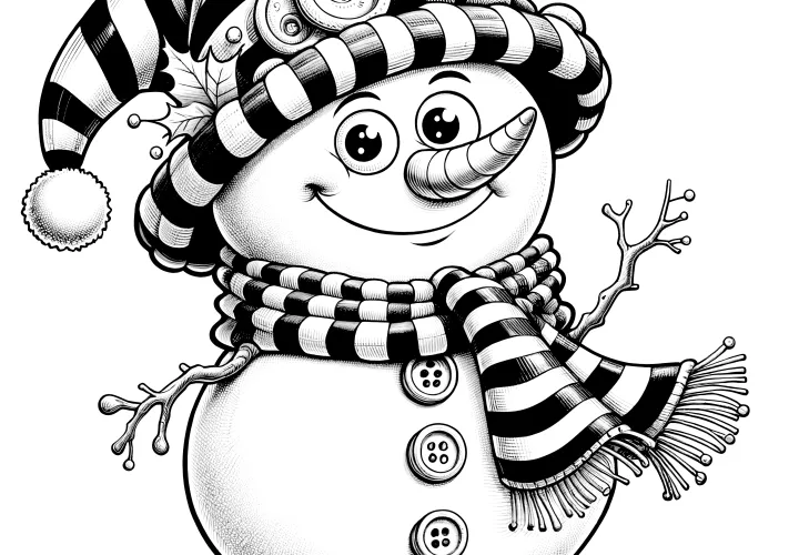 Snowman: free coloring page