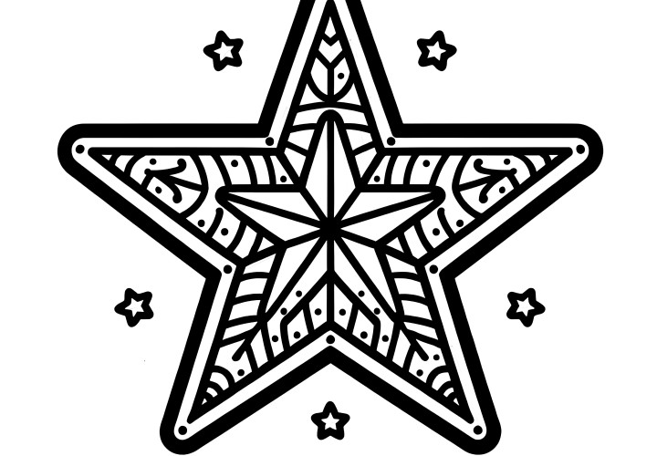 Coloring page simple Christmas star