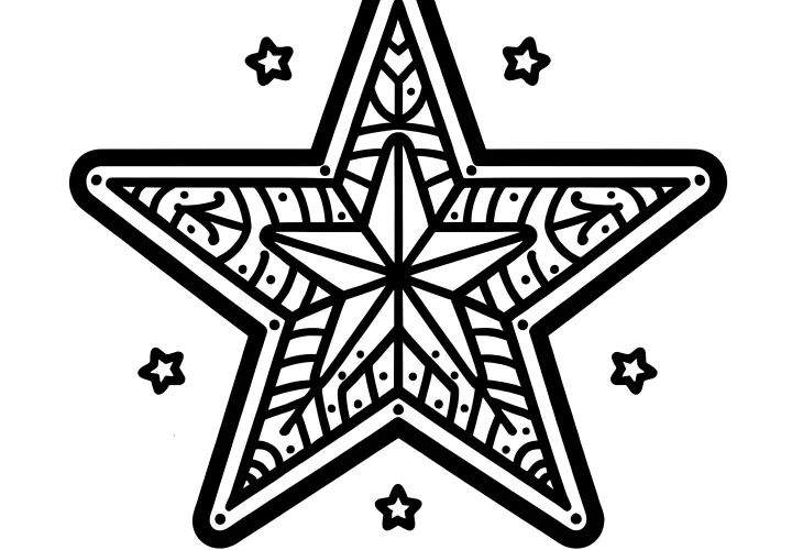 Coloring page simple Christmas star