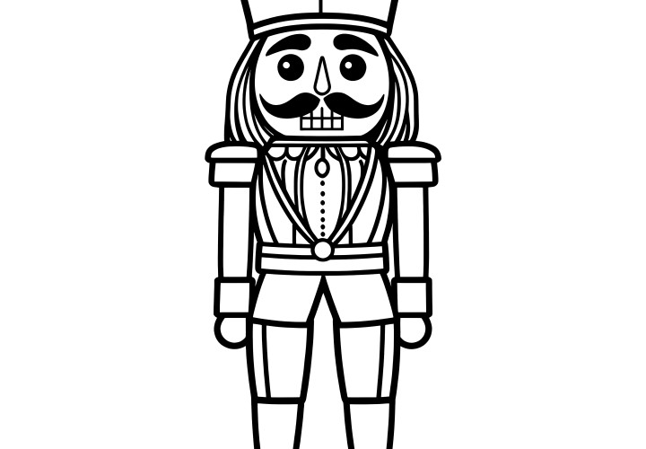 Classic nutcracker with top hat: free coloring page