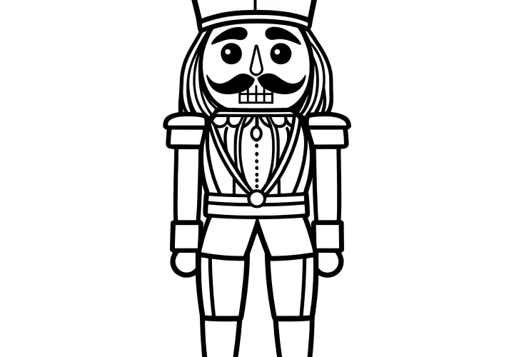 Classic nutcracker with top hat: free coloring page