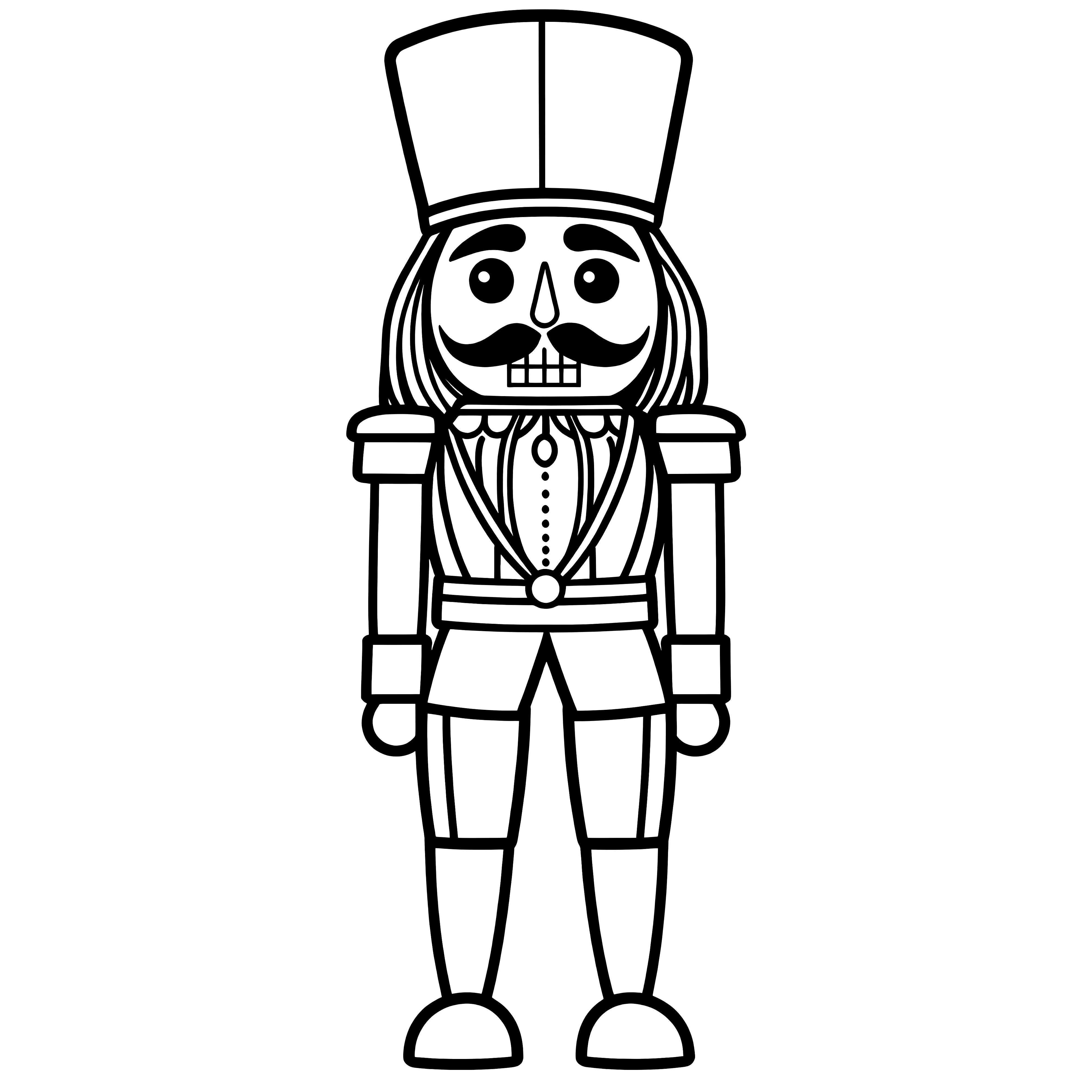 Classic nutcracker with cylinder: free coloring page