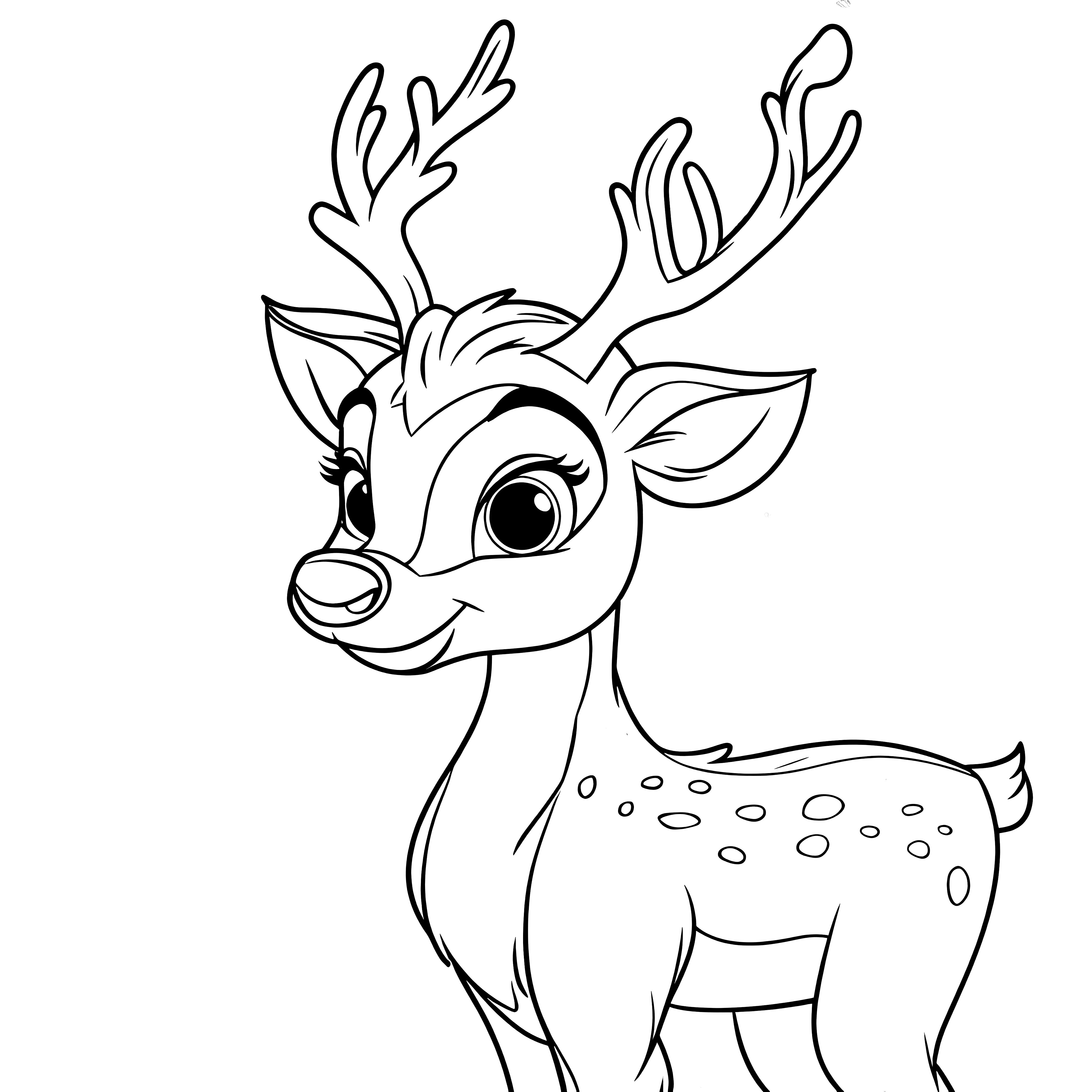 Reindeer girl: Coloring picture available for free download