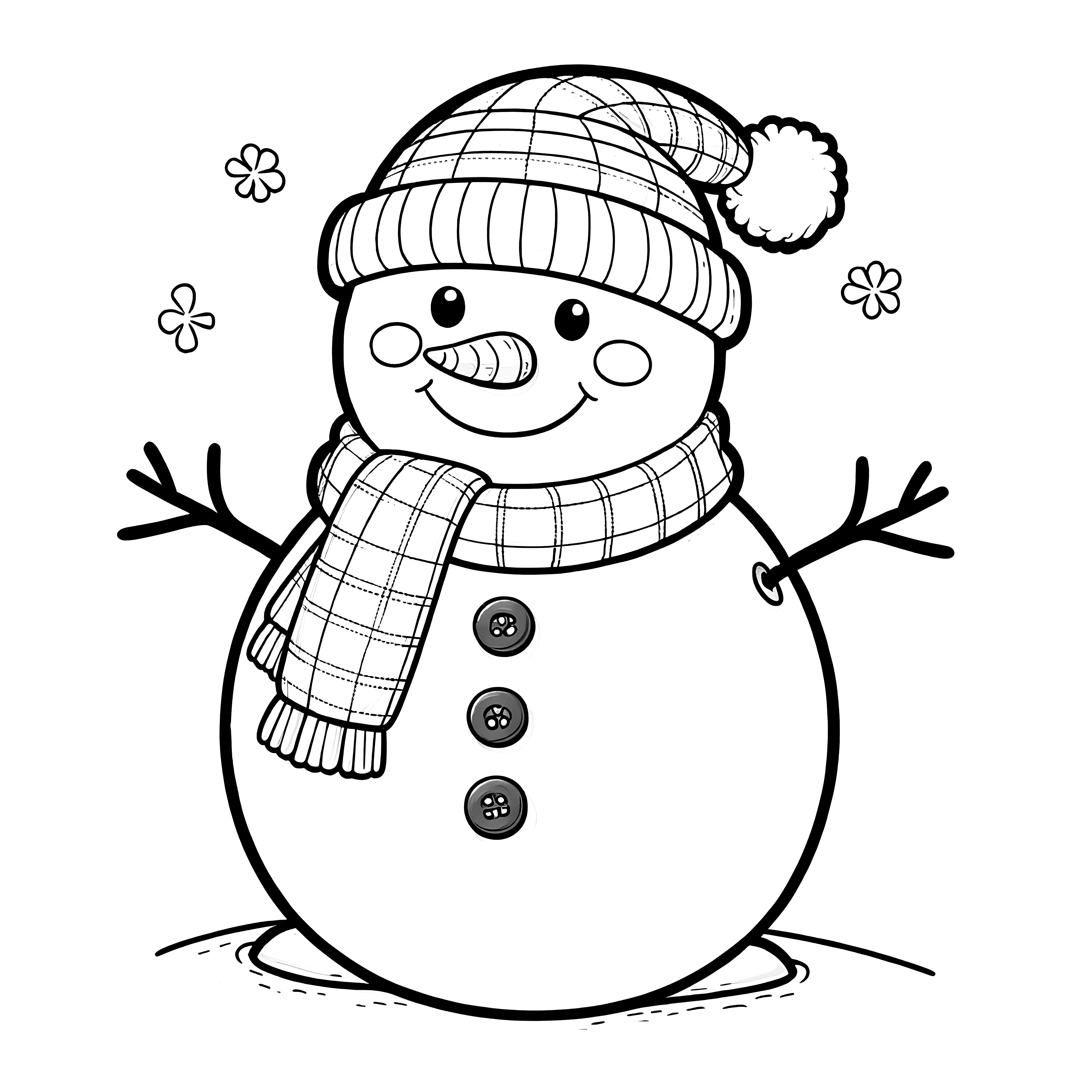 Snowman: Coloring picture for elementary school & kindergarten