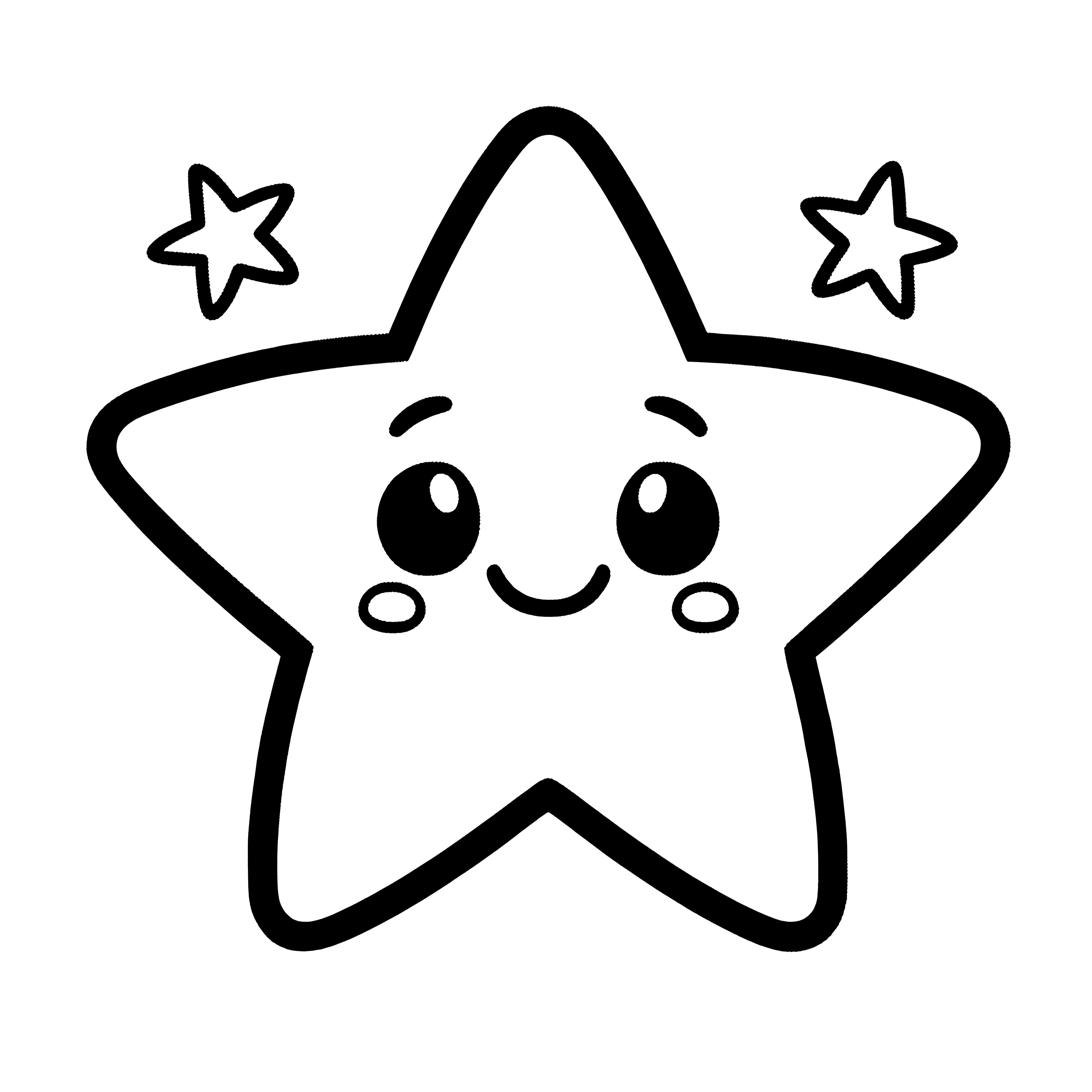 Simple star coloring page for elementary school & kindergarten