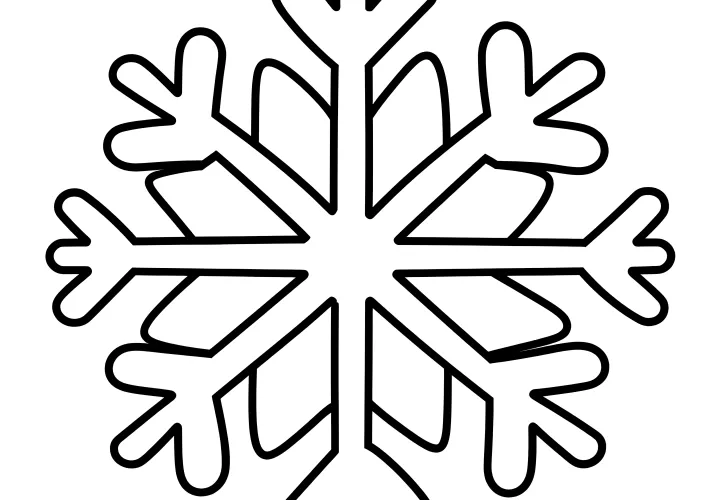 Symmetrical snowflake - free coloring sheet