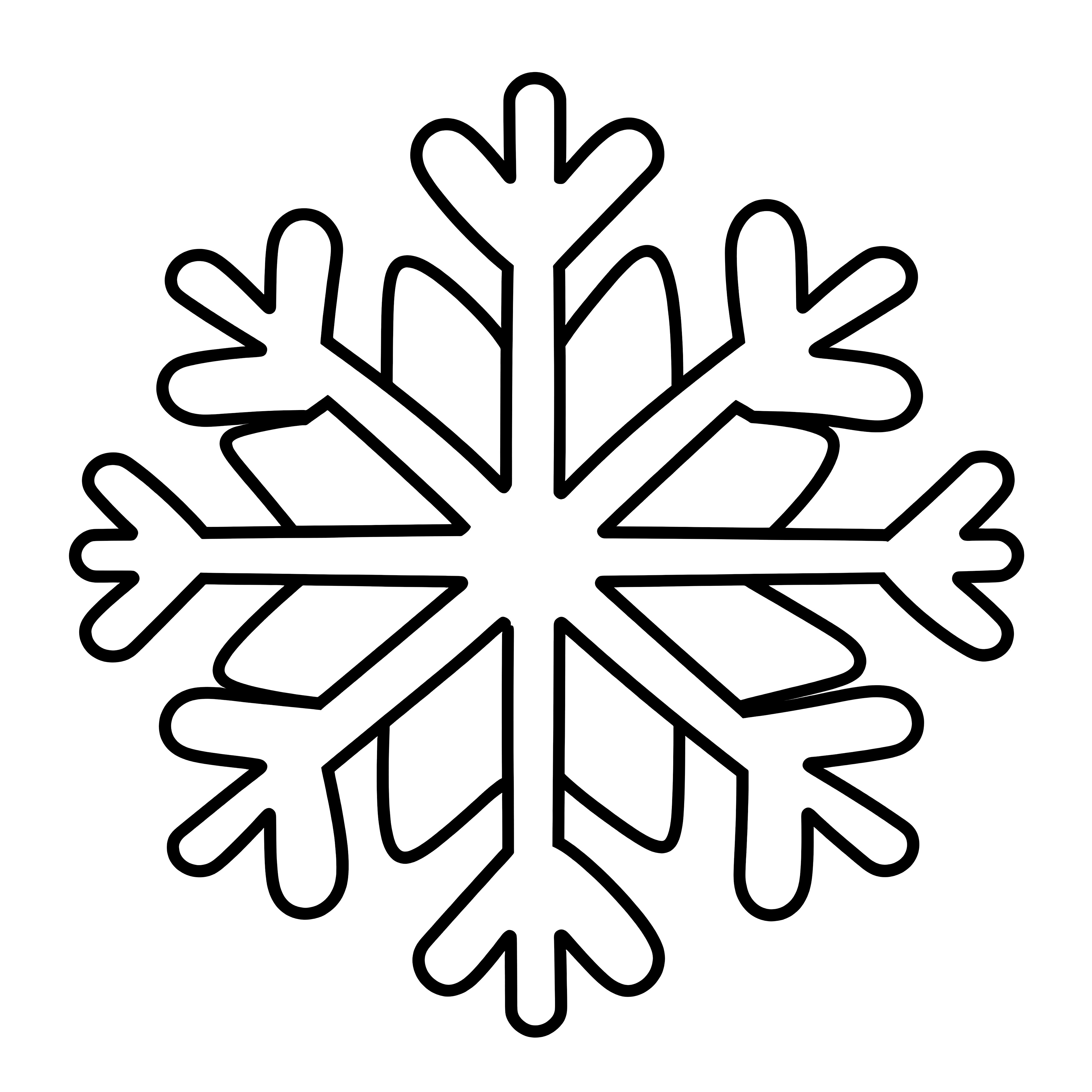 Symmetrical snowflake - free coloring page