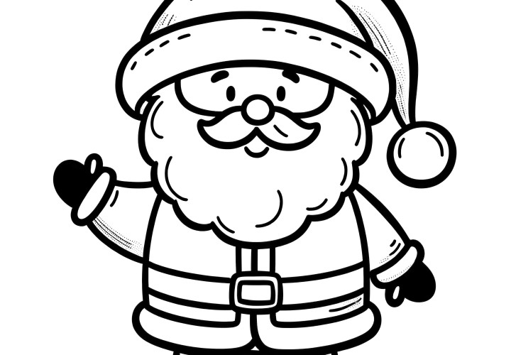 Père Noël : coloriage pour la maternelle et l'école primaire