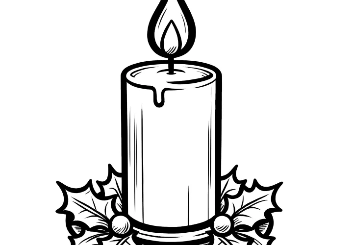 Candle: Coloring picture for Christmas